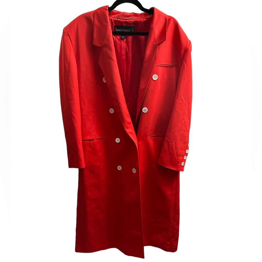 Vintage Louis Feraud Wool coat burnt orange Size 14 Made in West Germany